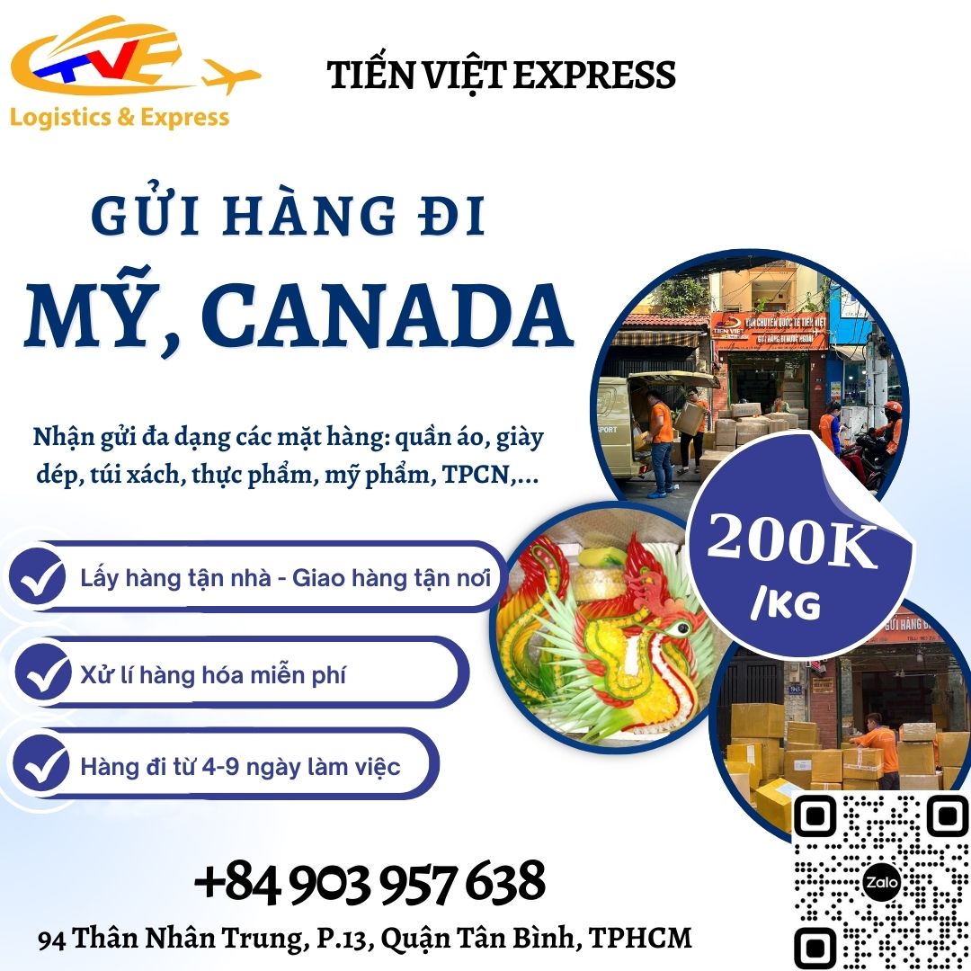 Gửi hàng đi USA, Canada - Tiến Việt Express